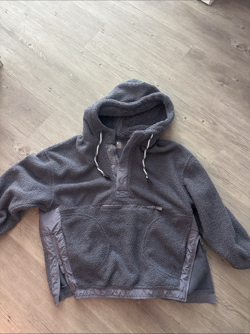 FP Movement by Free People Navy Blue Teddy Fleece Pullover Hoodie